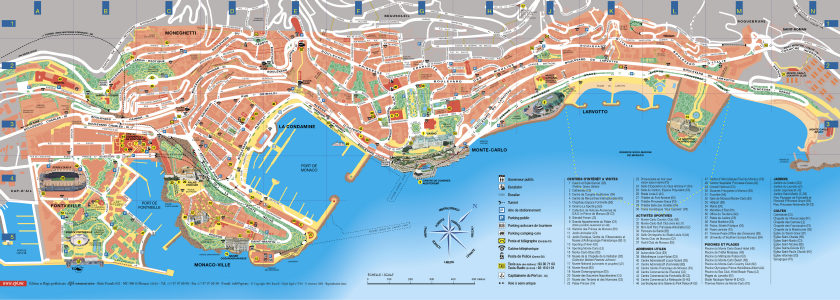 Монте-Карло. Туристическая карта города